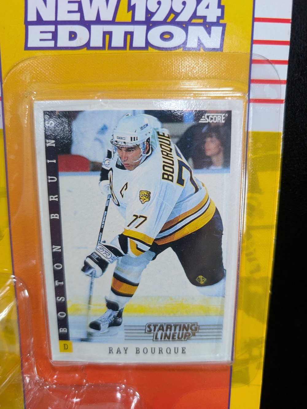 Starting Lineup Ray Bourque Hockey Card With Figure White/Black/Yellow